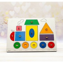 Empressco Renkli Ahşap Bultak Puzzle Eşleştirme Oyunu Tren, Çocuklar Için Eğlenceli ve Öğretici