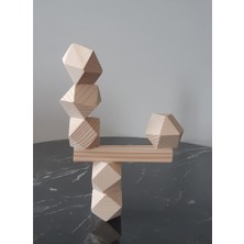 Empressco Masif Ahşap Denge Oyunu, 6'lı Kahverengi Set, Çocuklar Için Eğlenceli ve Öğretici