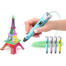 Dijital Ekranlı 3D Kalem Çocuklar Için - 3 Boyutlu Çizim ve Baskı Hobi Eğitici Oyuncak Seti