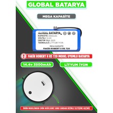 Global Batarya Fakir Robert II Rs 720 Uyumlu Akıllı Robot Süpürge Bataryası 14.4V 3500mAh Li-ion Pil (Mega Kapasite)