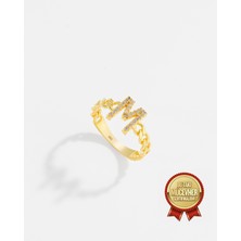 14 Ayar Altın Kişiye Özel Harfli Örme Yüzük