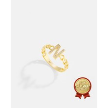 14 Ayar Altın Kişiye Özel Harfli Örme Yüzük