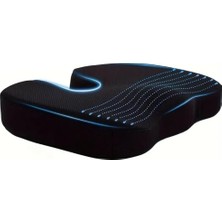 Storemax Ortopedik Visco Oturma – Coccyx Destekli Hemoroid ve Basur Yastığı | Elastik Oturma Simidi, Siyah, Boy