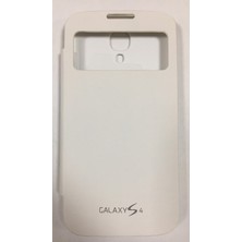 OEM Samsung I9500 S4 Pencereli Uyku Modlu Flip Cover Kılıf (Beyaz)