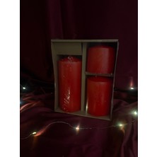 İzmir Candle 3 Lü Set Silindir Mum