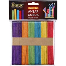 Empressco Renkli Geniş Ahşap Çubuklar, 50'li Paket, Çok Renkli, Dayanıklı ve Şık Tasarım