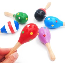 Empressco Ahşap Renkli Marakas Seti, Çocuklar Için Eğlenceli Oyuncak, 2'li Paket