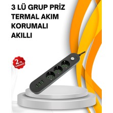 Sbusshop Hızlı Şarj Özellikli 3 USB Girişli Üçlü Priz - SB001M-47V9M5