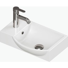 Aqua Bagno Minizia Lavabo Beyaz 45X32X10 cm – Soldan Delikli, Taşma Delikli, 10 Yıl Garantili | 34.30.45.1.tl
