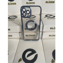 Elixem İphone 11 Pro Uyumlu Şeffaf Kenarlar Mavi Omega Kılıf