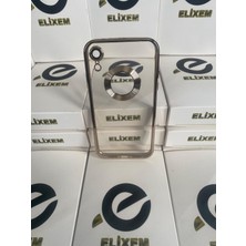 Elixem İphone XR Uyumlu Şeffaf Kenarlar Gold Omega Kılıf