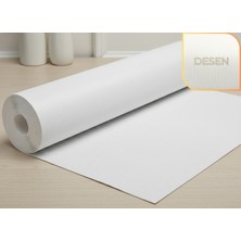 ALMITAL 48 Cm X 1 Metre Beyaz Çizgi Desenli Suni Deri, Çekmece içi Kaydırmaz Çekmece Halısı, , raf örtüsü