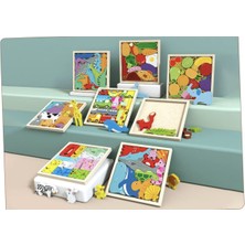 Empressco Renkli Ahşap Taşıtlar Puzzle, Eğlenceli ve Öğretici Çocuk Oyunu