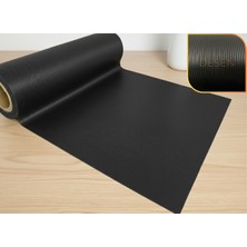 ALMITAL 48 Cm X 1 M Siyah Çizgi Desenli Suni Deri, Çekmece içi Kaydırmaz Çekmece Halısı, raf örtüsü