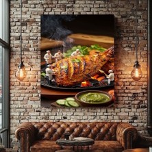 Özkacar Group Tavuk Izgara Sos Chef Cafe Restorant Dükkan Dekarasyon Kanvas Tablo