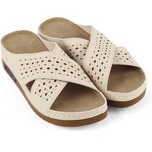 M Miel Kadın Ortopedik Taban Çift Bantlı Rahat Anne Terliği Ev Terliği Terlik