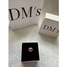 DMs Silver Taçlı Iç Içe Kalp Gümüş Charm'ı