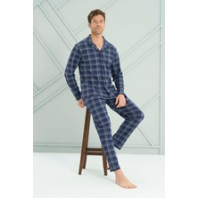 Remsa Erkek Penye Uzun Kol Pijama Takımı 2226 LACIVERT06
