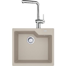 Franke Ubg 610-50 Granit Sahara Evye, Actıve Plus Doccıa 2.0 Spiralli, Krom Armatür