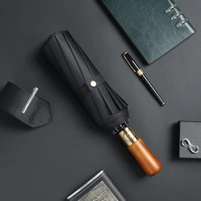 Toptancı Amca 12 Telli Premium Ahşap Şemsiye Su Itici Kumaş Çift Kırılmaz Esnek Telli 106 cm Çaplı