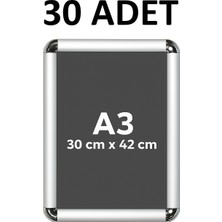OfisDS 30 Adet A3 Alüminyum Çerçeve Rondo Köşe Aç Kapa Açılır Kapanır