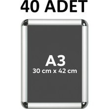 OfisDS 40 Adet A3 Alüminyum Çerçeve Rondo Köşe Aç Kapa Açılır Kapanır