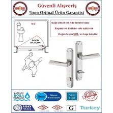 Titan Wc Banyo Kapı Kolları - Nikel Kaplama - 1 Takım Ön ve Arka - Sol