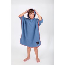 Serenia Neşe Home Lino 4 Kat Müslin Panço – Indigo Renk, 6-8 Yaş, Yumuşak ve Nefes Alabilir