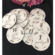 Empressco Bebek Ay Kartı Beyaz, Sevimli ve Renkli Aylık Takip Kartı