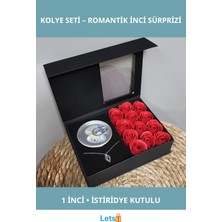 Letsii Romantik Gül ve Istiridye Inci Kolye Hediye Seti