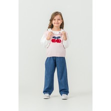 Harika Kids Kız Çocuk Triko Kazak-Gömlek-Kot Pantolon 3'lü Takım