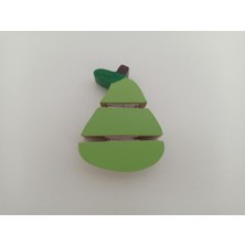 Empressco Yeşil Ahşap Cırtlı Meyve ve Sebze Oyuncakları Seti