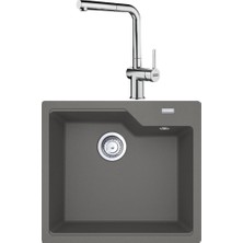 Franke Ubg 610-56 Granit Stone Grey Evye, Actıve Plus Doccıa 2.0 Spiralli, Krom Armatür