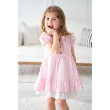 Aysskids Alessi Mini Fırfır Detaylı Keten Kız Çocuk Elbise