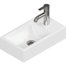 Aqua Bagno Minizia Lavabo Beyaz 45X26X10 cm – Sağdan Delikli, Taşma Delikli, 10 Yıl Garantili  | 35.30.45.1.no.tr