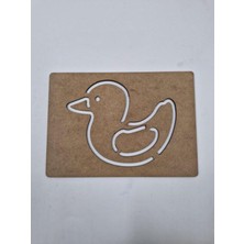 Empressco Ahşap Montessori Ördek Çizim Seti, 21X15 Cm, Kahverengi, Okul ve Etkinlik Için Ideal