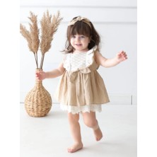 Aysskids Lema Bandanalı Kız Bebek Elbise