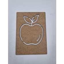 Empressco Elma Ahşap Montessori Resim Çizim Aktivite Seti 20X14 cm Kahverengi