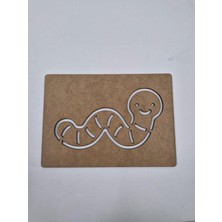 Empressco Kahverengi Ahşap Tırtıl Montessori Etkinlik Seti, Sanat ve Okul Aktiviteleri Için 21X15 cm