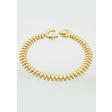 İryum U-Kilit Tasarım Altın Bileklik-14 Ayar