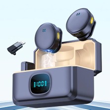 Storemax Mıknatıslı Kablosuz Yaka Mikrofonu Çift Mikrofon 16 ile Uyumlu Type-C/lightning Portlu Telefon Pc Tablet Video Kayıt Röportaj Canlı Yayın Vlog Kablosuz Mikrofon 985