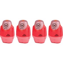 Storemax E-Bot Silgili Kalemtıraş Fosforlu Kırmızı 4lu Set