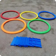 Storemax Seksek Halka Oyunu Seti 22 Parça - Anaokulu ve Açık Hava Bahçe Aktivite Eğitim Çemberi 27 cm