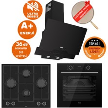 Ferre Fryart&silentart Glow Sessiz Yeni Seri Siyah Ankastre  Set ( D063-SA + XE63CS + LN385 )