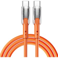 Storemax USB Type-C Hızlı Şarj Kablosu, 60W 480MB/S Veri Aktarımı, Saf Bakır Tel, Anti-Kırılma Özellikli, LED Göstergeli, Turuncu Soft Silicone USB C Cable For Galaxy S25/S24/S23 Ultra Pad Mini 6/air 4,5