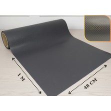 Almital Mobilya Aksesuarlari 48 cm x 1 Metre Antrasit Kabartma Nokta Desenli Çekmece İçi Kaydırmaz Halı, raf örtüsü