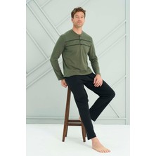 Remsa Erkek Penye Uzun Kol Pijama Takımı 2210 Acı YEŞIL01