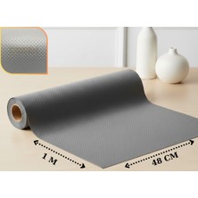 Almital Mobilya Aksesuarlari 48 cm x 1 m koyu gri kabartma nokta desenli suni deri, Çekmece İçi Kaydırmaz Halı, çekmece halısı, raf örtüsü