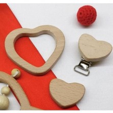 Empressco Bej Renkli Kalp Tasarımlı Diş Kaşıyıcı Seti, Bebekler Için Güvenli ve Rahat Kullanım