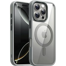 Storemax 16 Pro Için Super-Crystal ile Uyumlu Kılıf Arkası Berraklığında Cam Görünüm Kenarları Darbe Emici Silikon Kılıf (Titanyum Gri, 16 Pro)